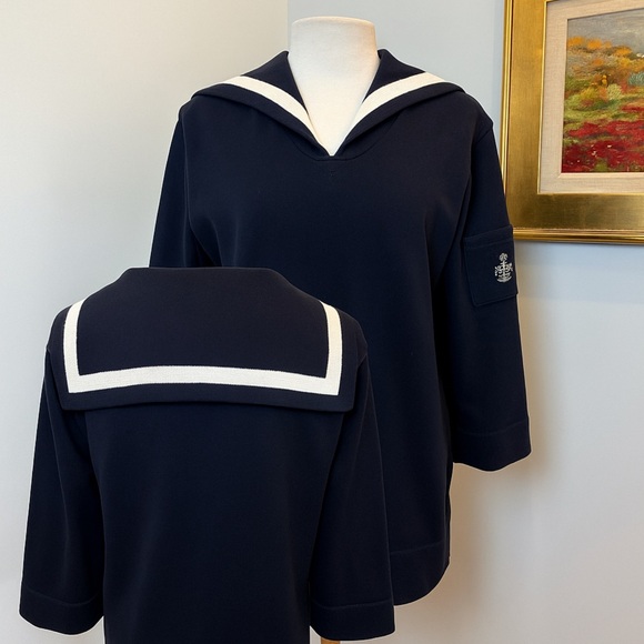 Lauren Ralph Lauren Nautical Sailor Collar Tunic Sweater